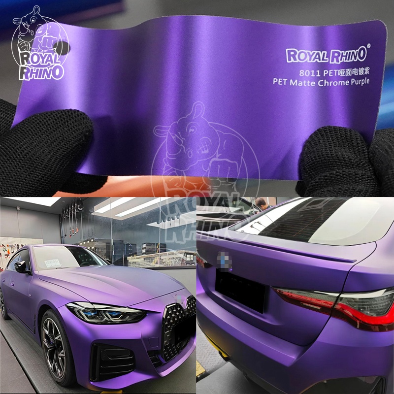 Car Vinyl Wrap Roll 1.52X18M - PET Chrome Matte Purple 1.52x18M Car