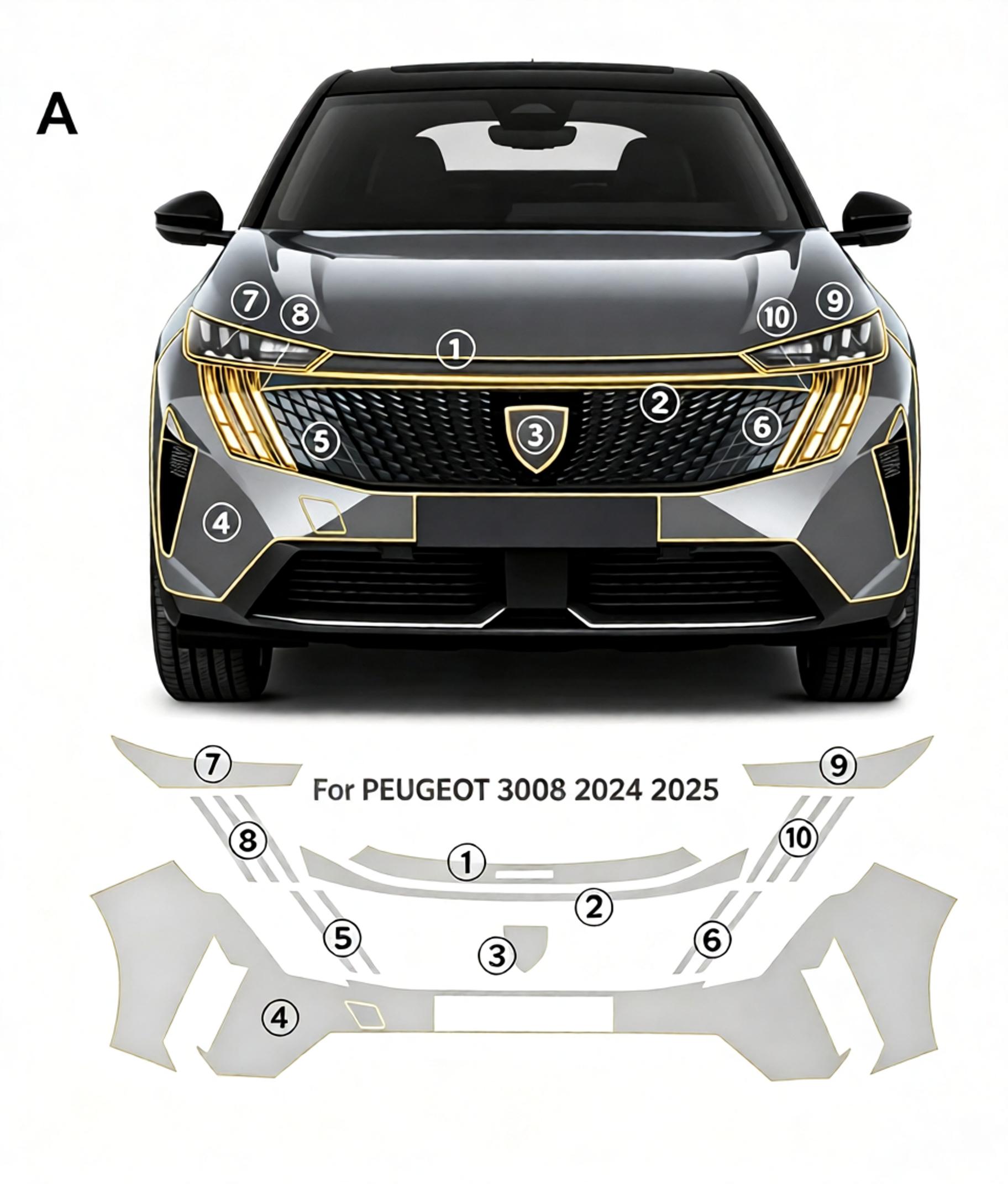 Tpu Ppf Self Healing Film - For PEUGEOT 3008 2024 2025 9Mil