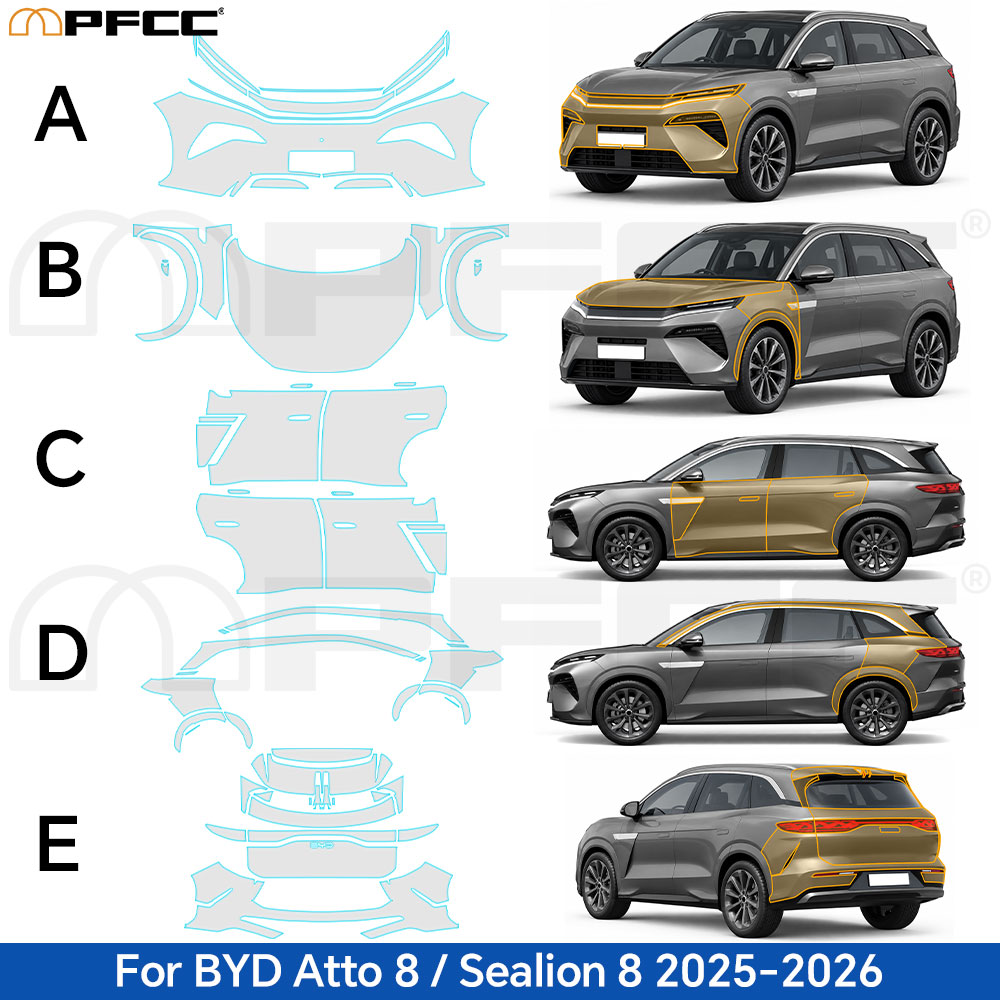 Car Paint Protection Film Kit Pre Cut - TPU PPF For BYD ATTO 8