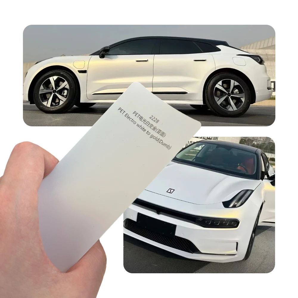 Matte Electro White to Gold Co - đánh giá và giá Car Vinyl Wrap Roll 1.52X18M