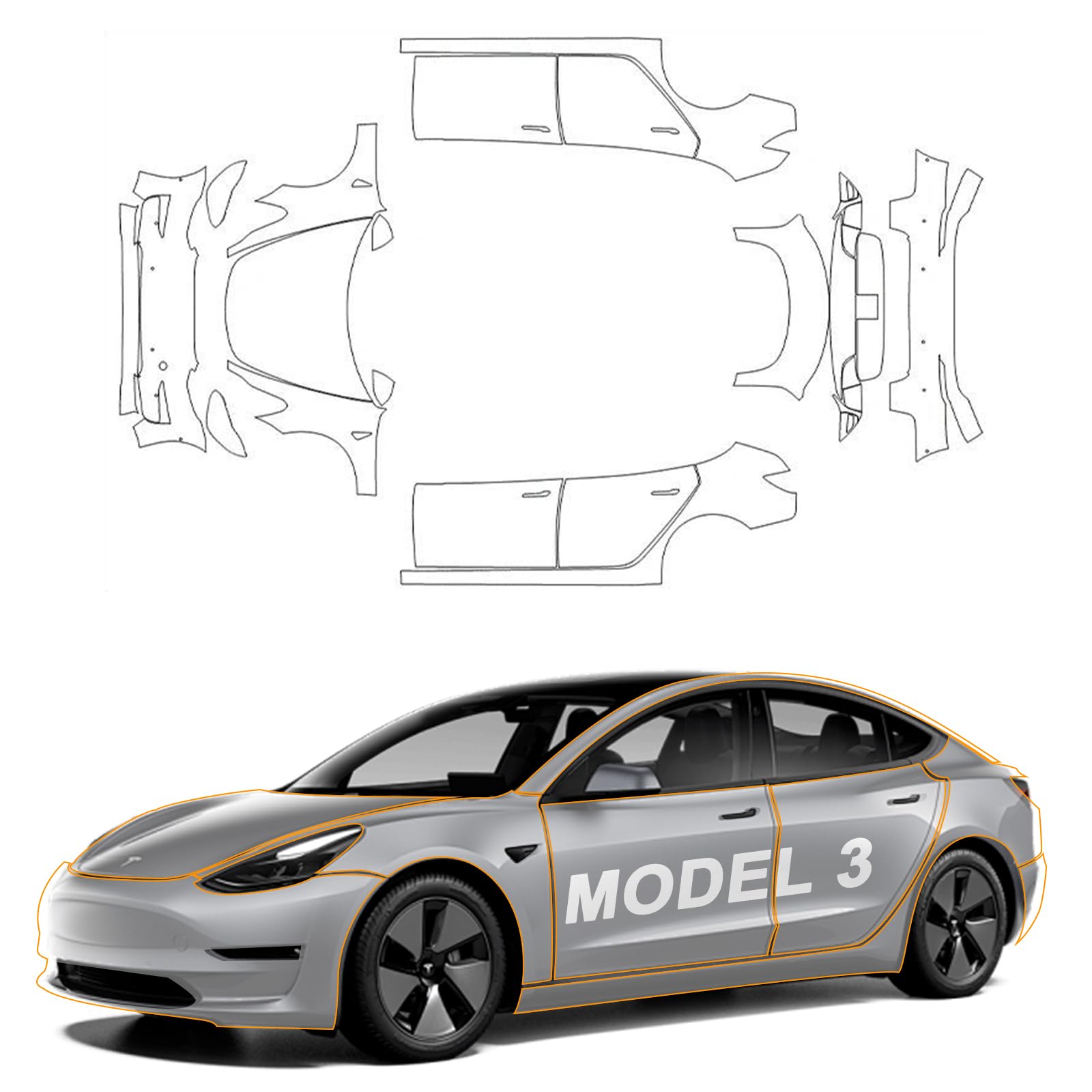 For Tesla Model 3 2017-2023 Pr - đánh giá và giá Car Paint Protection Film Kit Pre Cut