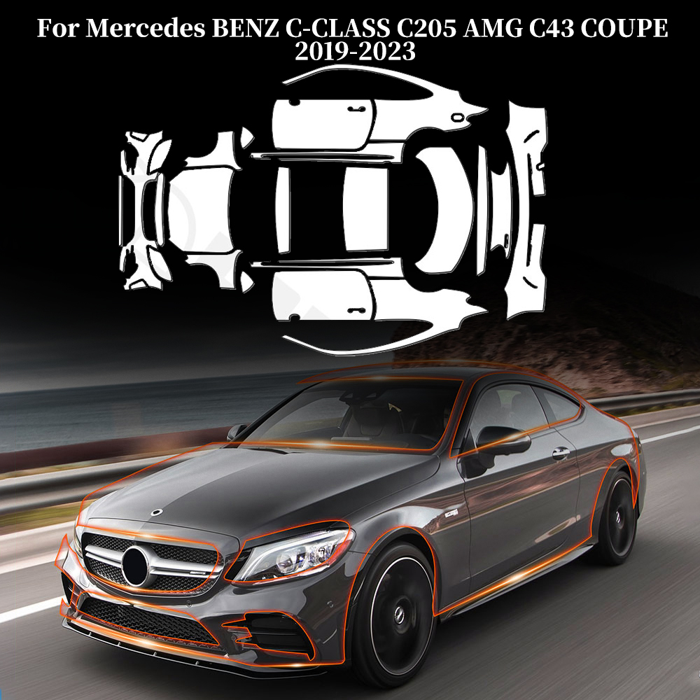 For Mercedes BENZ C CLASS C205 - đánh giá và giá Car Paint Protection Film Kit Pre Cut