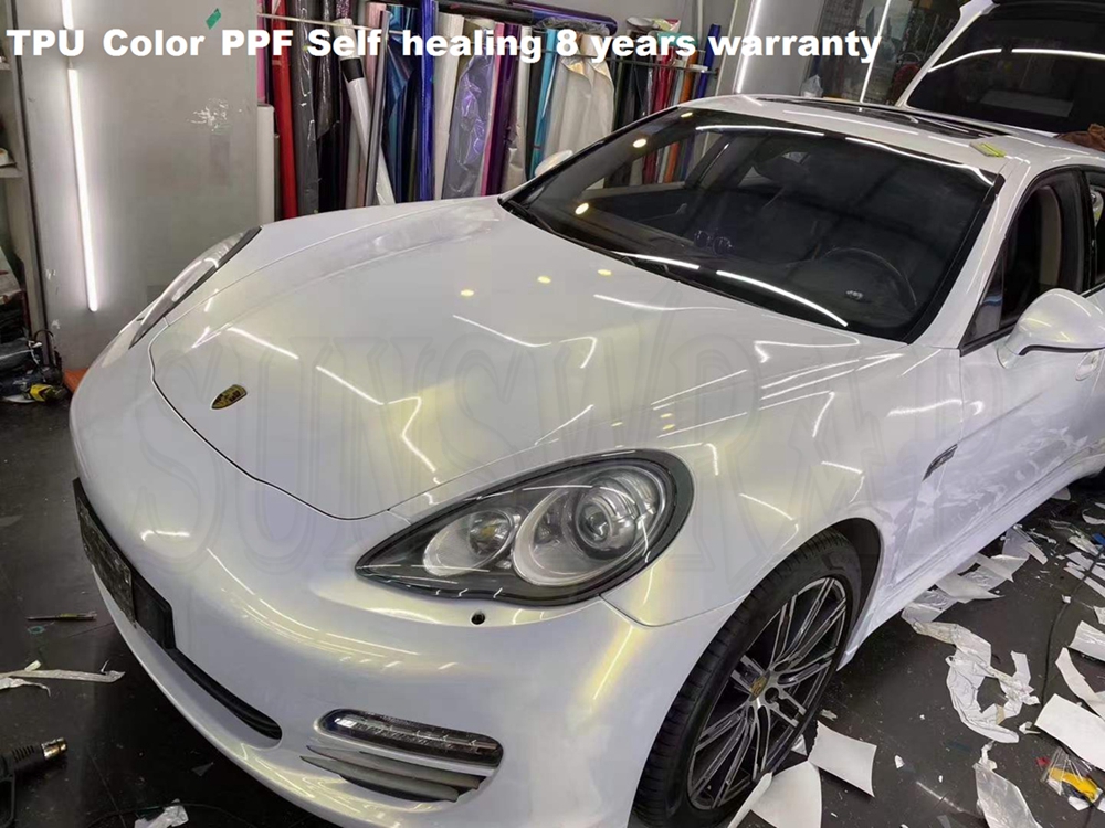 White to Gold Sparkle TPU PPF  - đánh giá và giá Paint Protection Film Roll 1.52X15M